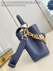 Fortok Louis Vuitton Capucines Mini bag in Navy Blue Taurillon 14 x 8 x 21cm - 5