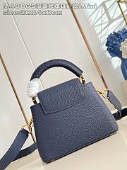 Fortok Louis Vuitton Capucines Mini bag in Navy Blue Taurillon 14 x 8 x 21cm - 6