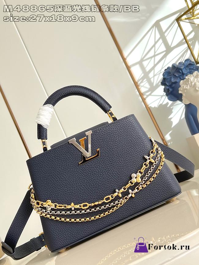 Fortok Louis Vuitton Capucines bag in Navy Blue Taurillon 27 x 17.3 x 9cm - 1