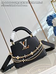 Fortok Louis Vuitton Capucines Mini bag in Black Taurillon 14 x 8 x 21cm - 1