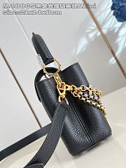 Fortok Louis Vuitton Capucines Mini bag in Black Taurillon 14 x 8 x 21cm - 4