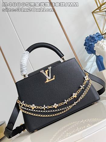 Fortok Louis Vuitton Capucines Large bag in Black Taurillon 31.5x20x11cm