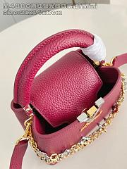 Fortok Louis Vuitton Capucines Mini bag in Red Taurillon 14 x 8 x 21cm - 2