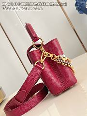 Fortok Louis Vuitton Capucines Mini bag in Red Taurillon 14 x 8 x 21cm - 5