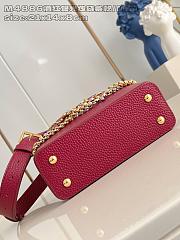Fortok Louis Vuitton Capucines Mini bag in Red Taurillon 14 x 8 x 21cm - 4