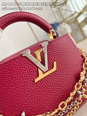 Fortok Louis Vuitton Capucines Mini bag in Red Taurillon 14 x 8 x 21cm - 6