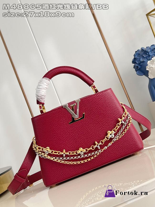 Fortok Louis Vuitton Capucines bag in Red Taurillon 27 x 17.3 x 9cm - 1