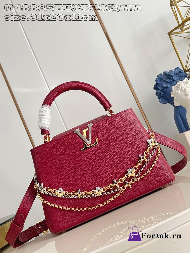 Fortok Louis Vuitton Capucines Large bag in Red Taurillon 31.5x20x11cm - 1