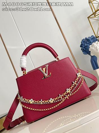 Fortok Louis Vuitton Capucines Large bag in Red Taurillon 31.5x20x11cm