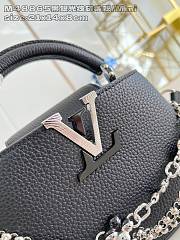 Fortok Louis Vuitton Capucines Mini bag in Black Taurillon Silver Hardware 14 x 8 x 21cm - 4