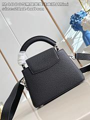 Fortok Louis Vuitton Capucines Mini bag in Black Taurillon Silver Hardware 14 x 8 x 21cm - 3