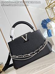 Fortok Louis Vuitton Capucines Large bag in Black Taurillon Silver Hardware 31.5x20x11cm - 1