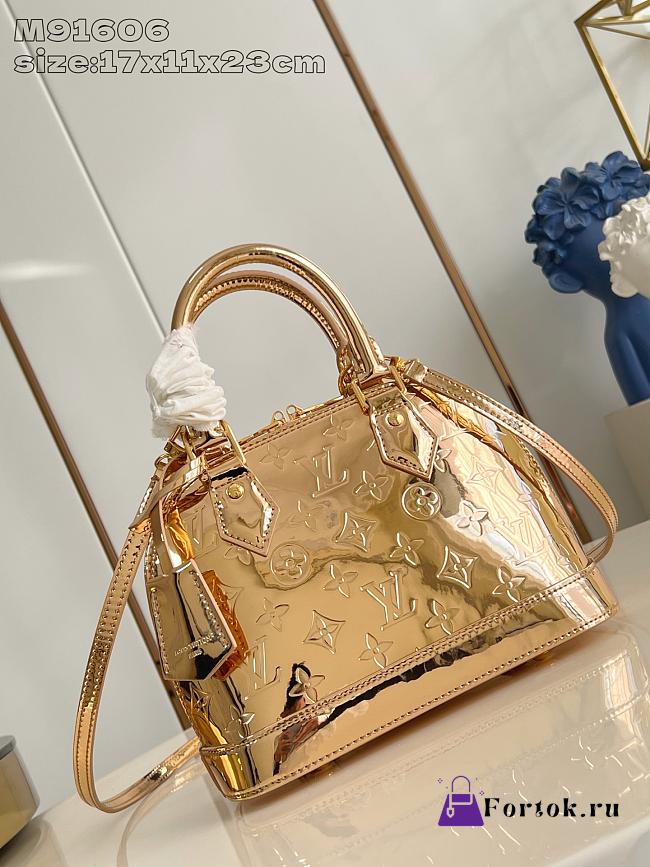 Fortok Louis Vuitton Monogram Miroir Alma handbag Gold 17.5 x 11.5 x 23.5cm - 1