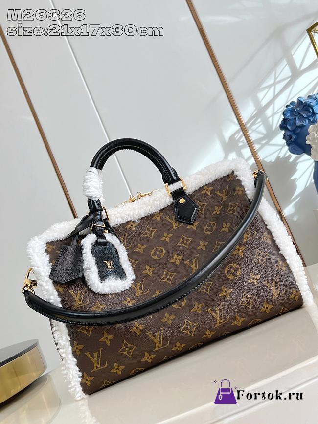 Fortok Louis Vuitton Speedy Soft 30 Teddy Shearling 21 x 17 x 30cm - 1