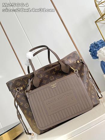Fortok Louis Vuitton Neverfull Inside Out Brown 28 x 14 x 31cm