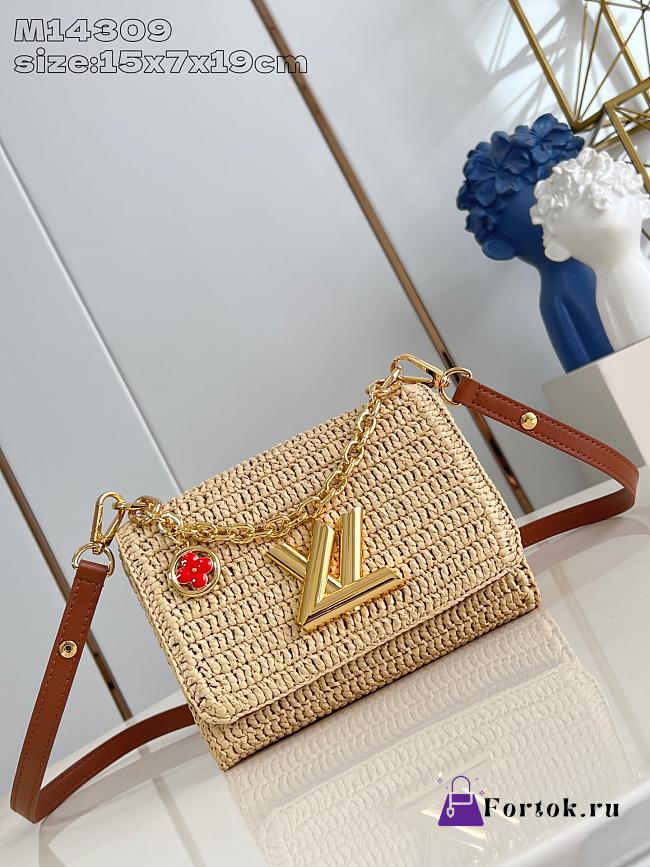 Fortok Louis Vuitton Twist Slim Small Raffia 15 x 7 x 19cm - 1