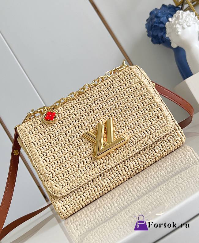 Fortok Louis Vuitton Twist Slim Raffia 16 x 8x 23cm  - 1