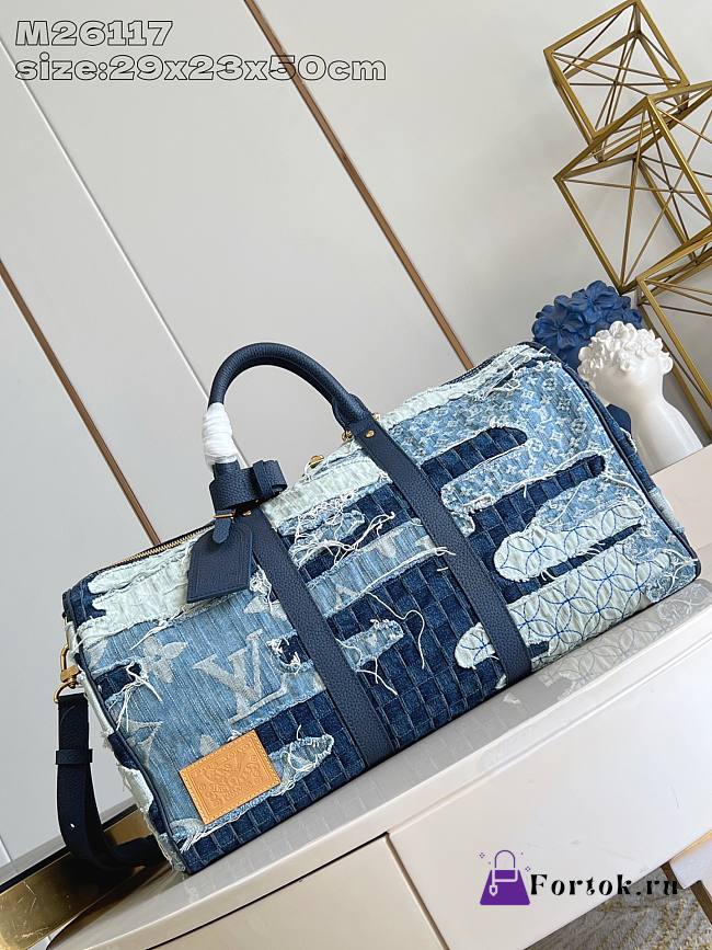 Fortok Louis Vuitton Keepall Bandoulière 50 Denim 29 x 23 x 50cm - 1
