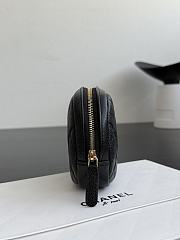 Fortok Chanel Small Cosmetic Pouch Caviar Black 15.5×10×4cm - 4