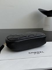 Fortok Chanel Cosmetic Pouch Caviar Black 20×14×6cm - 6