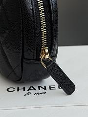 Fortok Chanel Cosmetic Pouch Caviar Black 20×14×6cm - 4