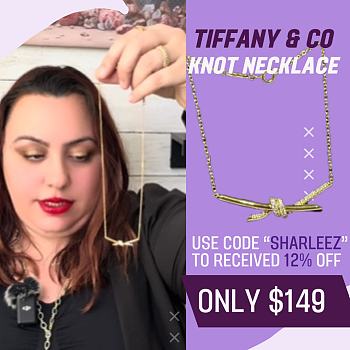 Fortok Tiffany & Co Knot with Diamonds Necklace Gold/ Silver