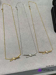Fortok Tiffany & Co Knot with Diamonds Necklace Gold/ Silver - 2