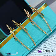 Fortok Tiffany & Co Knot with Diamonds Long Earrings Gold - 6