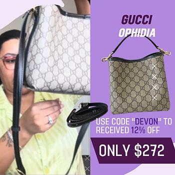 Fortok Gucci Ophidia Bag Black & Brown 815118 20.5x18x11.5cm
