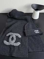 Fortok Chanel Set Scarf and Beanie Grey  - 4
