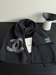 Fortok Chanel Set Scarf and Beanie Grey  - 3