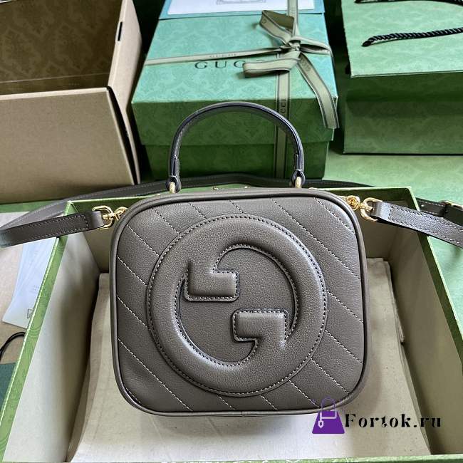 Fortok Gucci Blondie Top Handle Bag Taupe 17x15x9cm - 1