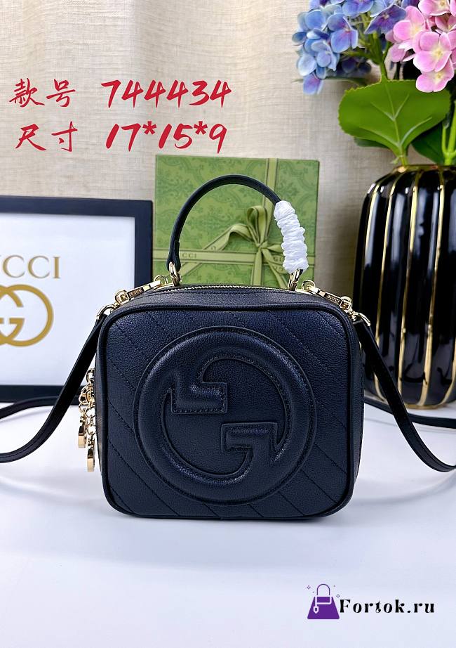 Fortok Gucci Blondie Top Handle Bag Black 17x15x9cm - 1