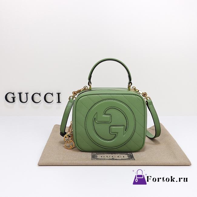 Fortok Gucci Blondie Top Handle Bag Green 17x15x9cm - 1