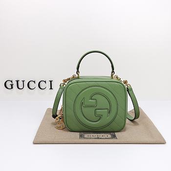 Fortok Gucci Blondie Top Handle Bag Green 17x15x9cm