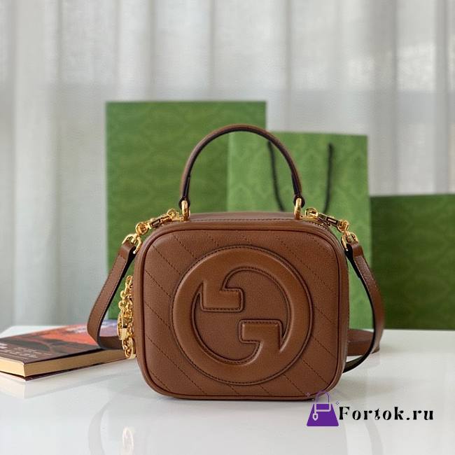 Fortok Gucci Blondie Top Handle Bag Brown 17x15x9cm - 1