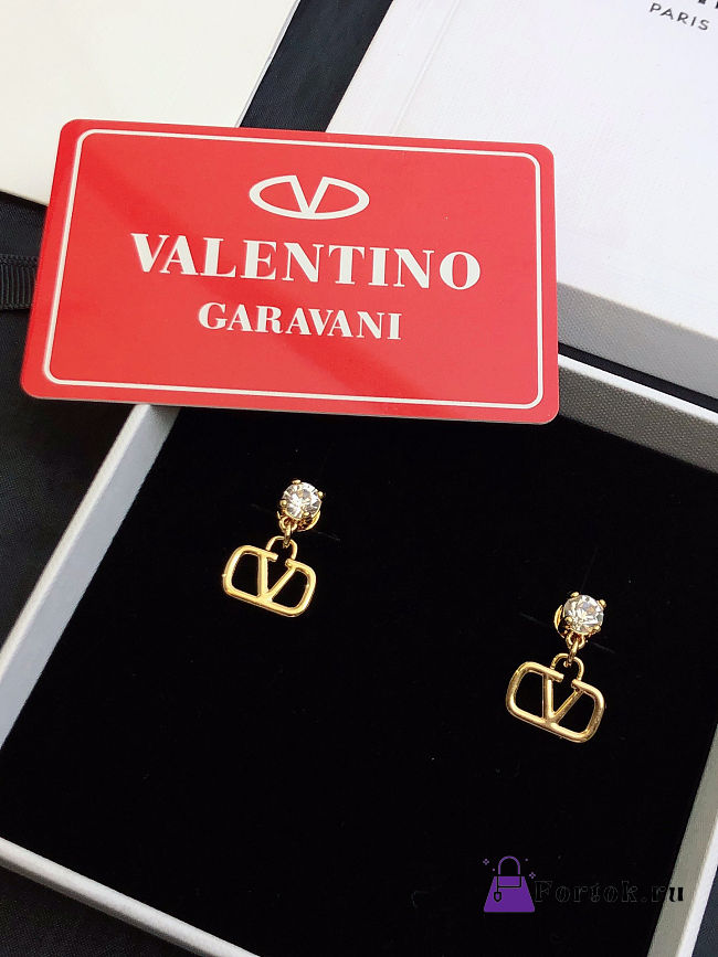 Fortok Valentino Earrings Logo Gold - 1
