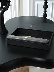 Fortok Saint Laurrent Ysl Uptown Pouch In Crocodile Embossed Grey 27×16×2cm  - 6