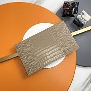 Fortok Saint Laurrent Ysl Uptown Pouch In Crocodile Embossed Brown 27×16×2cm  - 3