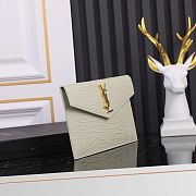 Fortok Saint Laurrent Ysl Uptown Pouch In Crocodile Embossed Ivory 27×16×2cm  - 6