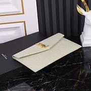 Fortok Saint Laurrent Ysl Uptown Pouch In Crocodile Embossed Ivory 27×16×2cm  - 5
