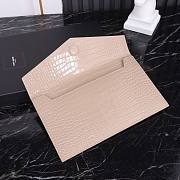 Fortok Saint Laurrent Ysl Uptown Pouch In Crocodile Embossed Beige  27×16×2cm - 2