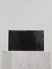 Fortok Saint Laurrent Ysl Uptown Pouch In Crocodile Embossed Black 27×16×2cm - 5