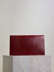 Fortok Saint Laurrent Ysl Uptown Pouch In Crocodile Embossed Red 27×16×2cm - 4