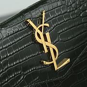 Fortok Saint Laurrent Ysl Uptown Pouch In Crocodile Embossed Green 27×16×2cm - 6