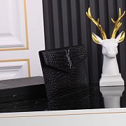 Fortok Saint Laurrent Ysl Uptown Pouch In Crocodile Embossed Black Silver Hardware 27×16×2cm - 5