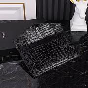 Fortok Saint Laurrent Ysl Uptown Pouch In Crocodile Embossed Black Silver Hardware 27×16×2cm - 4