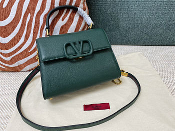 Fortok Valentino Vsling Handbag Top Handle Green 22x16x9cm
