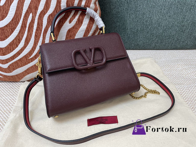 Fortok Valentino Vsling Handbag Top Handle Rouge 22x16x9cm - 1