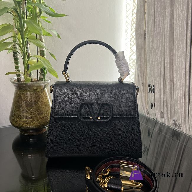 Fortok Valentino Vsling Handbag Top Handle Black 22x16x9cm - 1